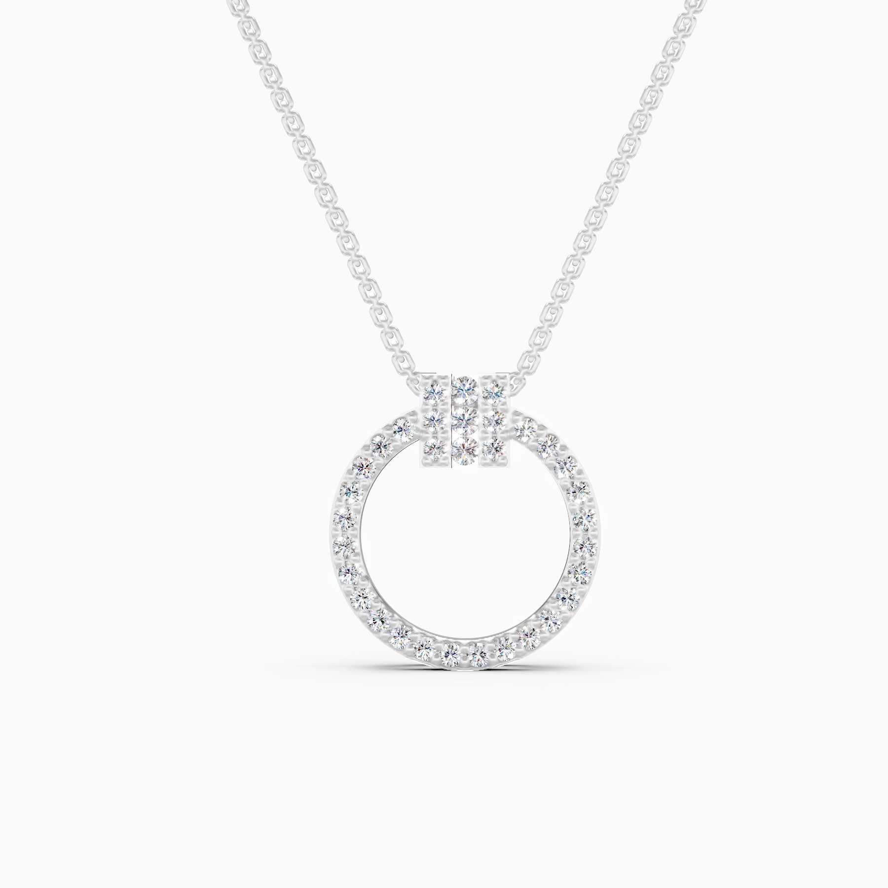 Stylish Circle Lab Grown Diamond Pendant